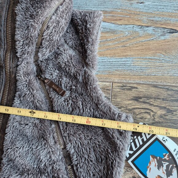 NWT KUHL Flight Vest Mid-Weight Italian Fleece Stowaway Hood Breen - Picture 15 of 16